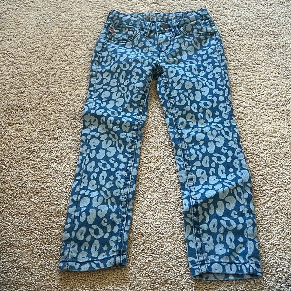 Leopard print jeans